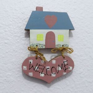 Handmade Rustic Wooden House Welcome Sign, Wall Art Decor For Housewarming Gift